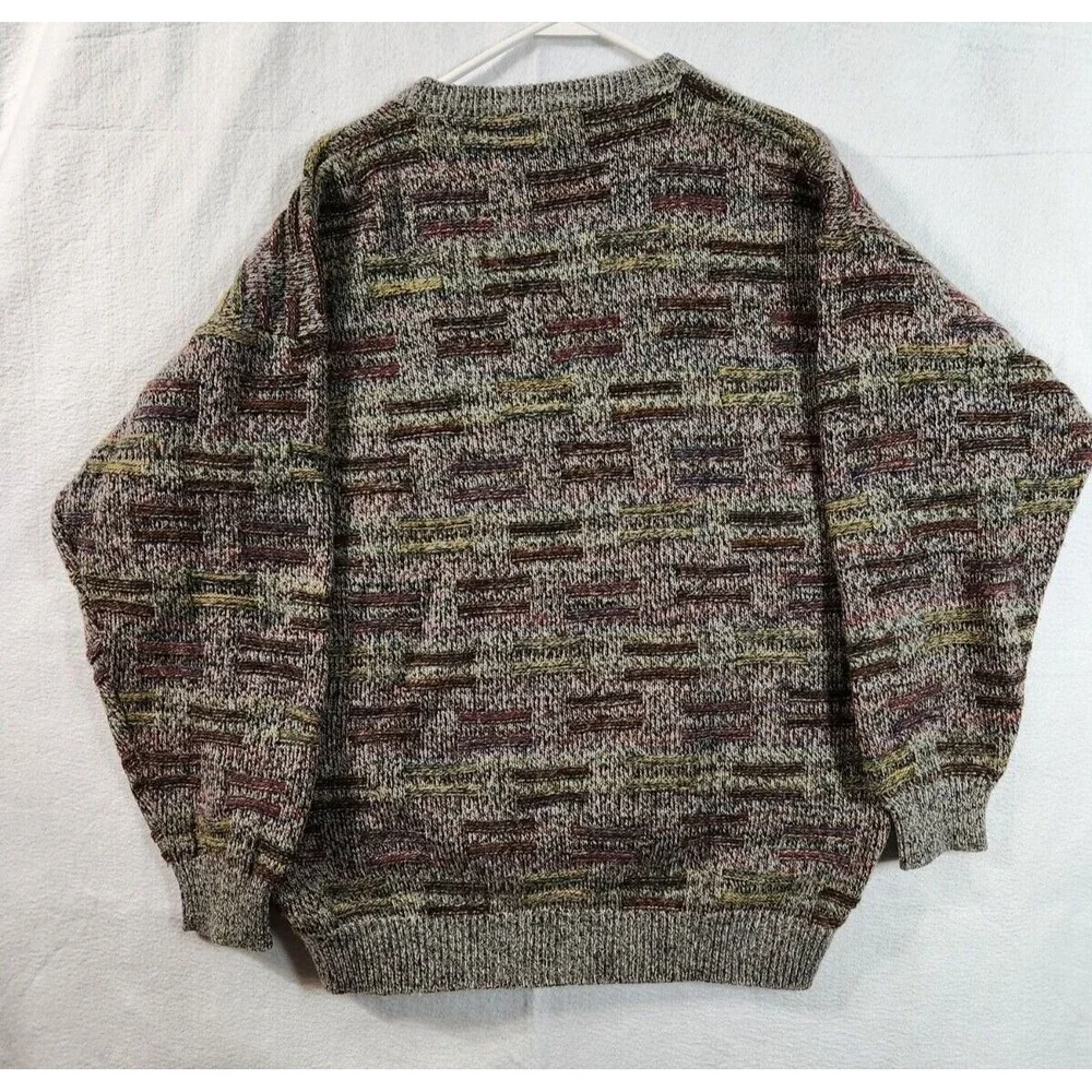 Progetto Mens Long Sleeve Sweater Pullover Made In Italy Size L Acrylic Wool